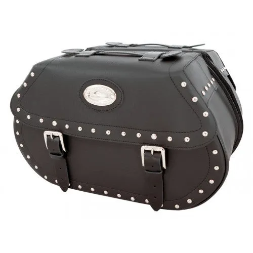 Longride Studded Iparex Saddlebags Black HC145A - 38 Liters