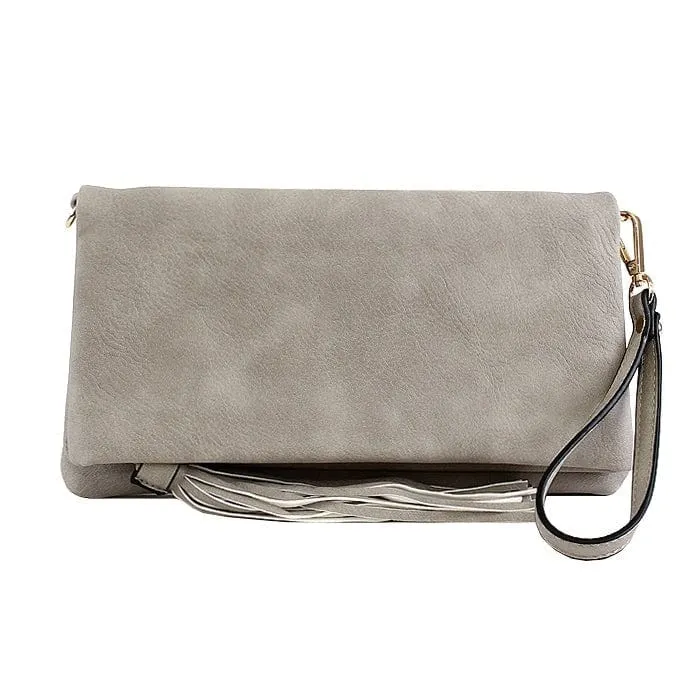 M1772 Flapover Clutch/Crossbody With Tassel