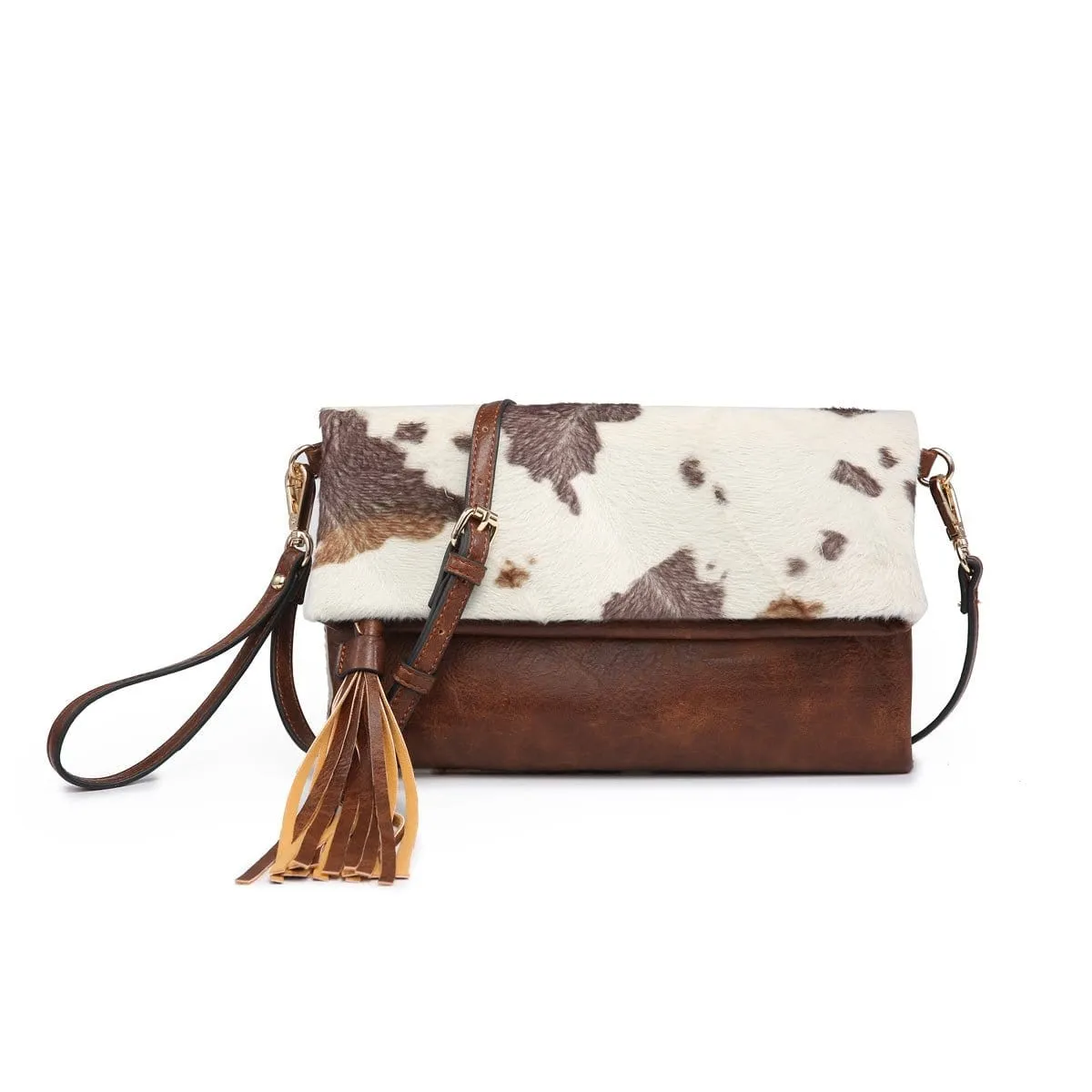 M1772 Flapover Clutch/Crossbody With Tassel