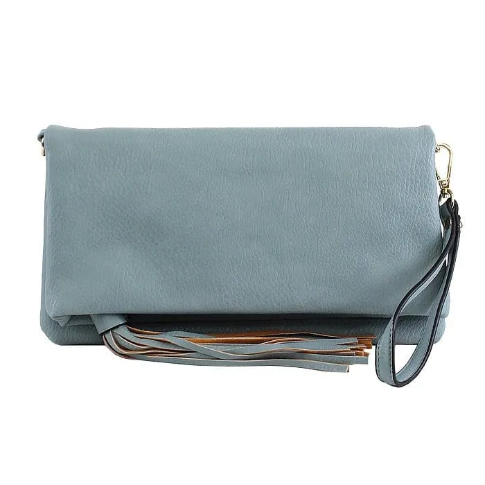 M1772 Flapover Clutch/Crossbody With Tassel