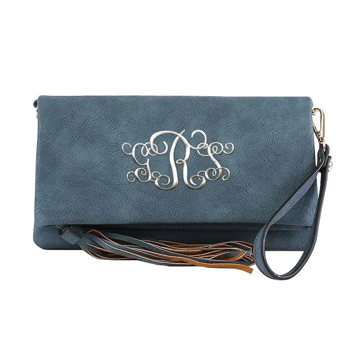 M1772 Flapover Clutch/Crossbody With Tassel