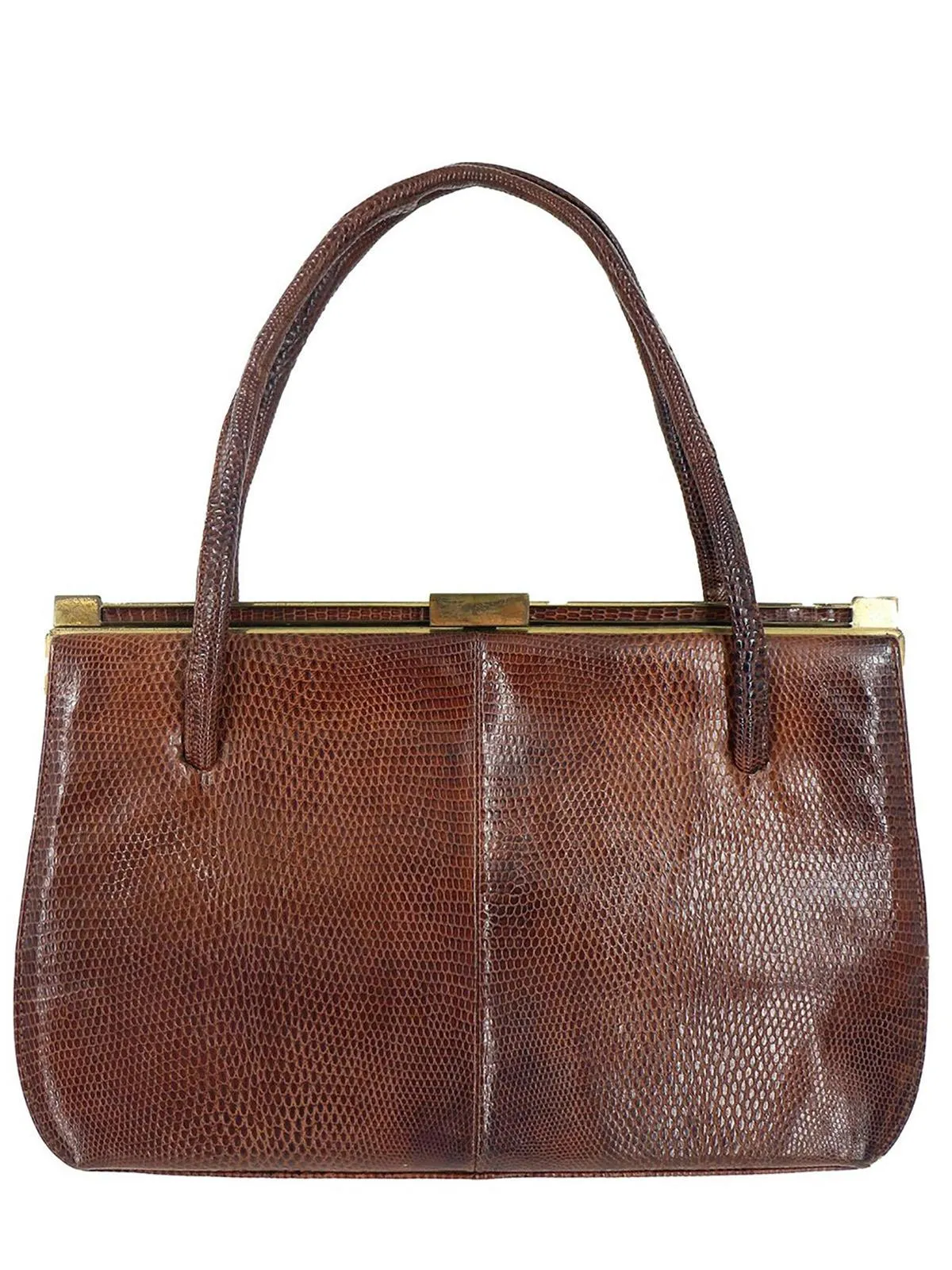 Marquessa Brown Lizard Skin Vintage Bag