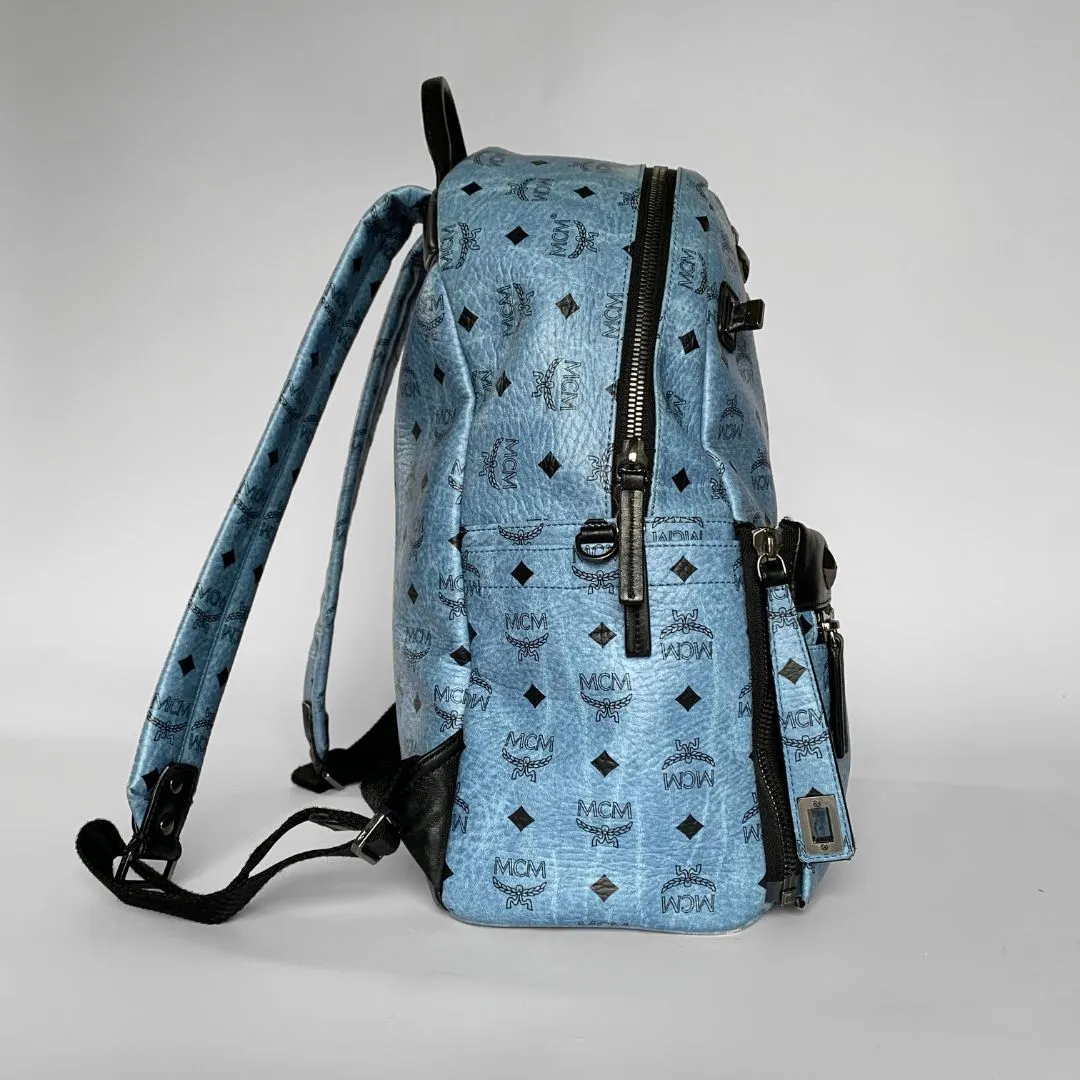 MCM Stark Studded Backpack Coated Canvas