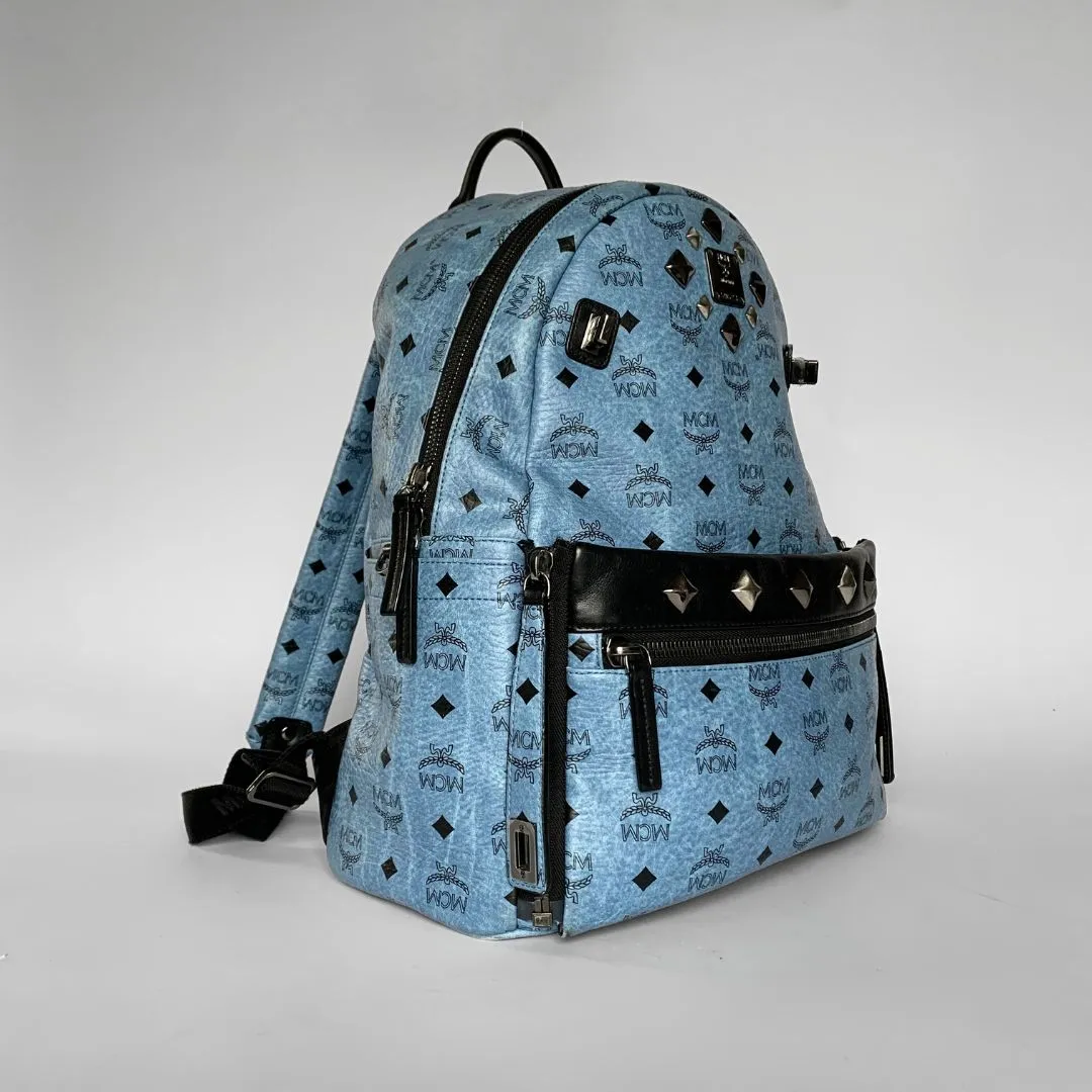 MCM Stark Studded Backpack Coated Canvas