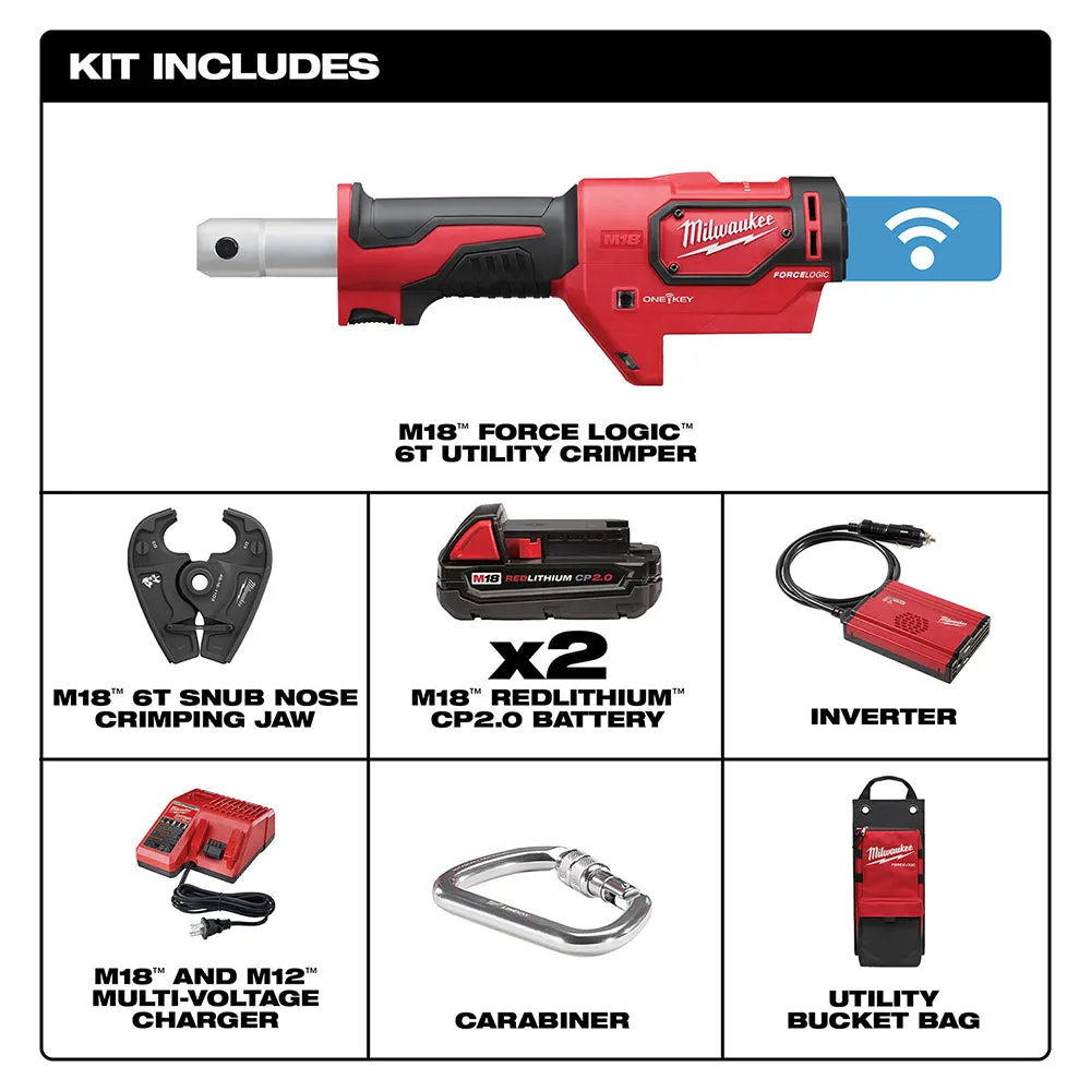 Milwaukee 2678-22 M18 Force Logic 6T Utility Crimping Kit With D3 Grooves "Snub Nose"