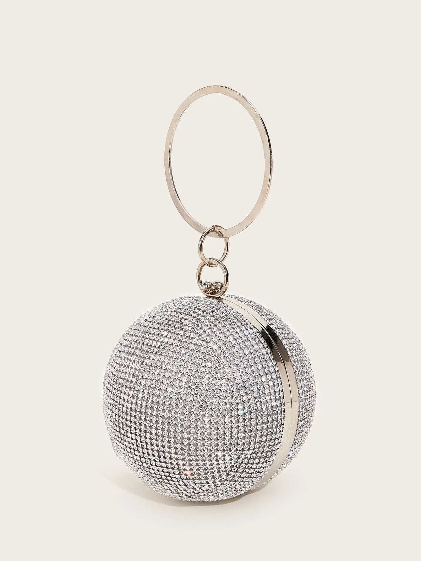 Mini Rhinestone Covered Ball Design Clutch Bag