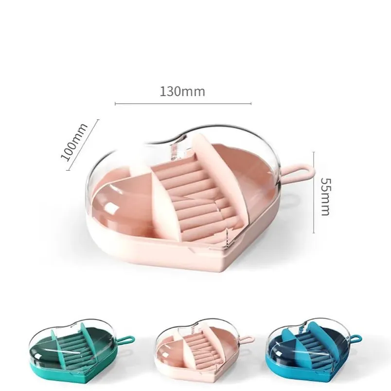 Mini Travel Jewelry Box Transparent Flip Acrylic Earrings Necklace Ring Portable Heart Shape Travel Jewelry Organizer Box