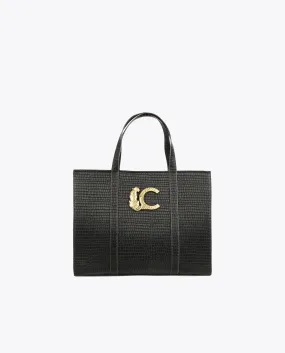 Mock croc faux leather tote bag