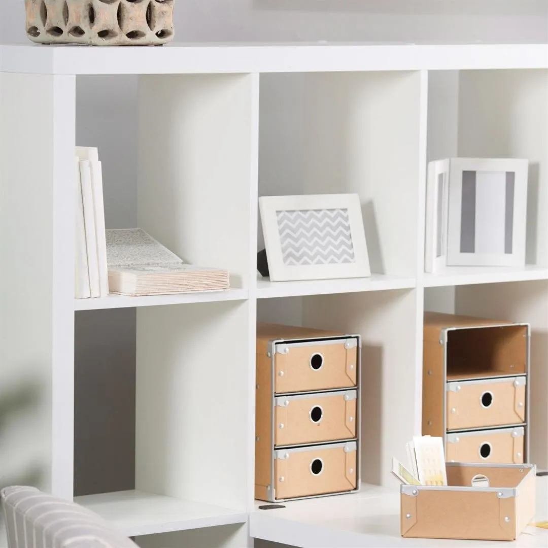 Modern Computer Desk with Honeycomb Style Wall Bookcase in White