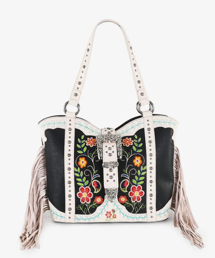 Montana West Floral Embroidered Concealed Carry Tote