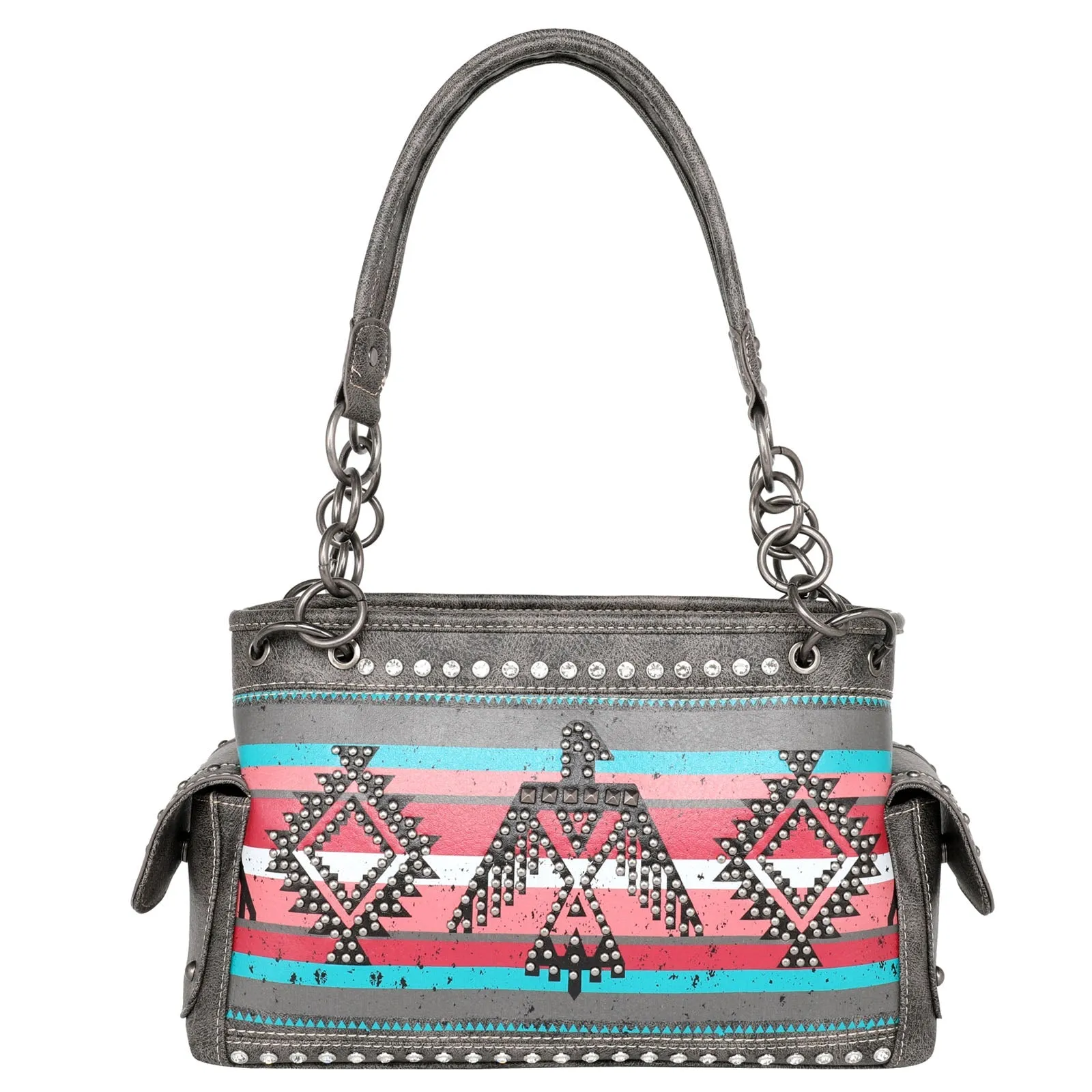 Montana West Thunderbird Aztec Studded Satchel Bag