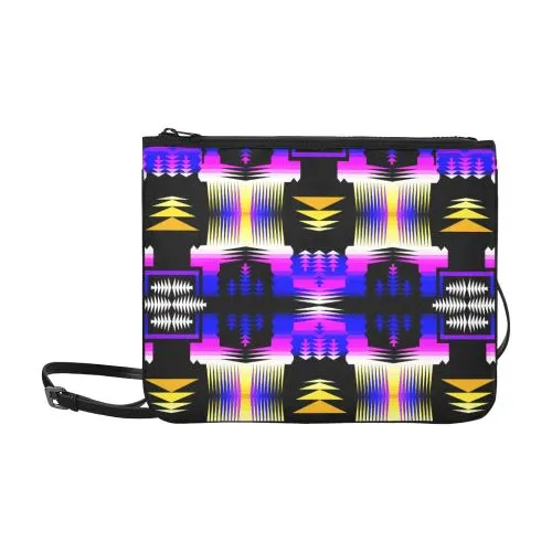 Moon Shadow and Yellow Sage Slim Clutch Bag