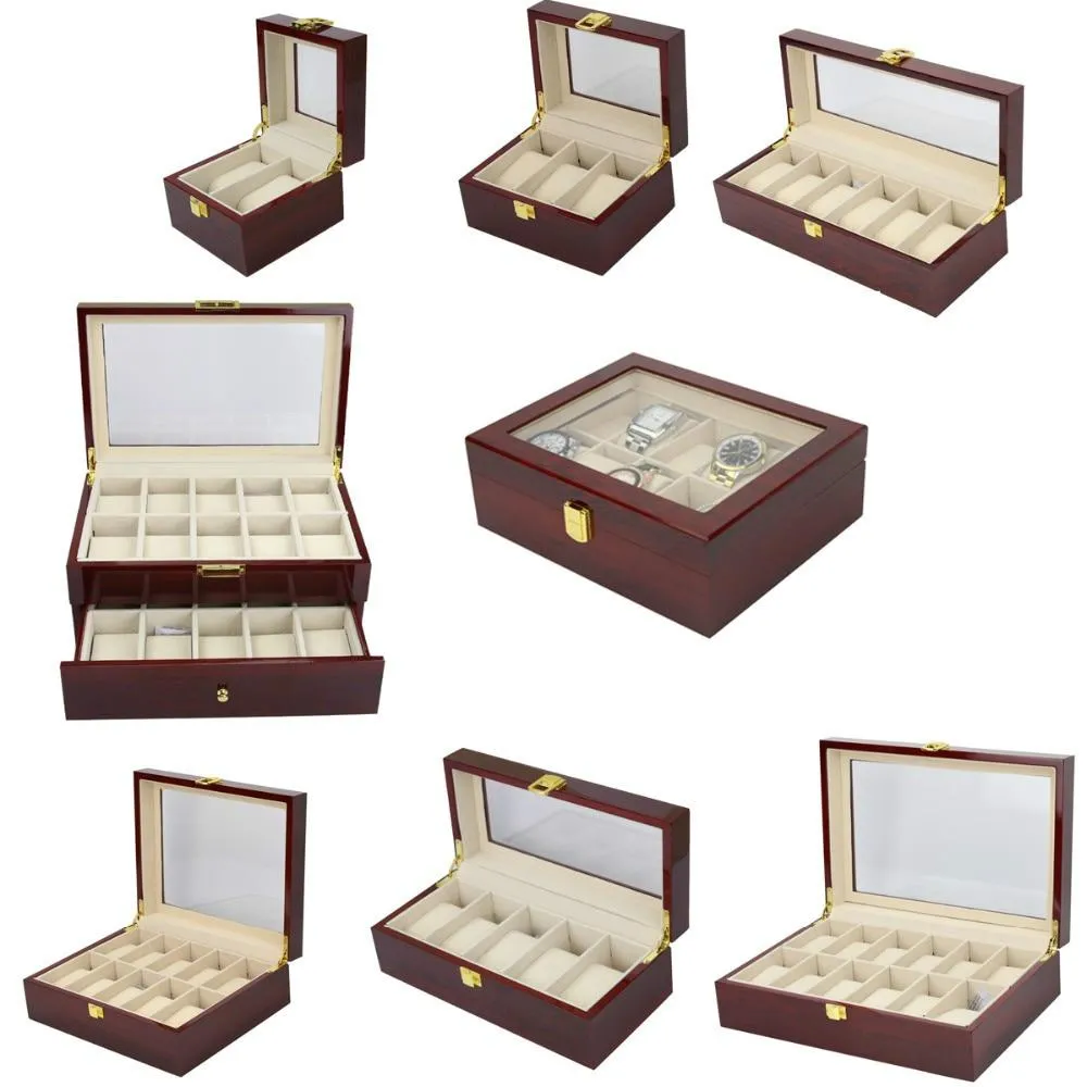 Moreno Wooden Watch Box Organizer 2-20 Slots