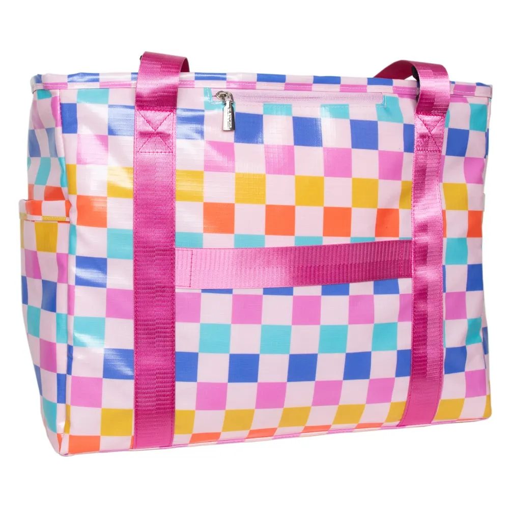 Multicolored Checkered Wholesale Foldable Large Tote Bag