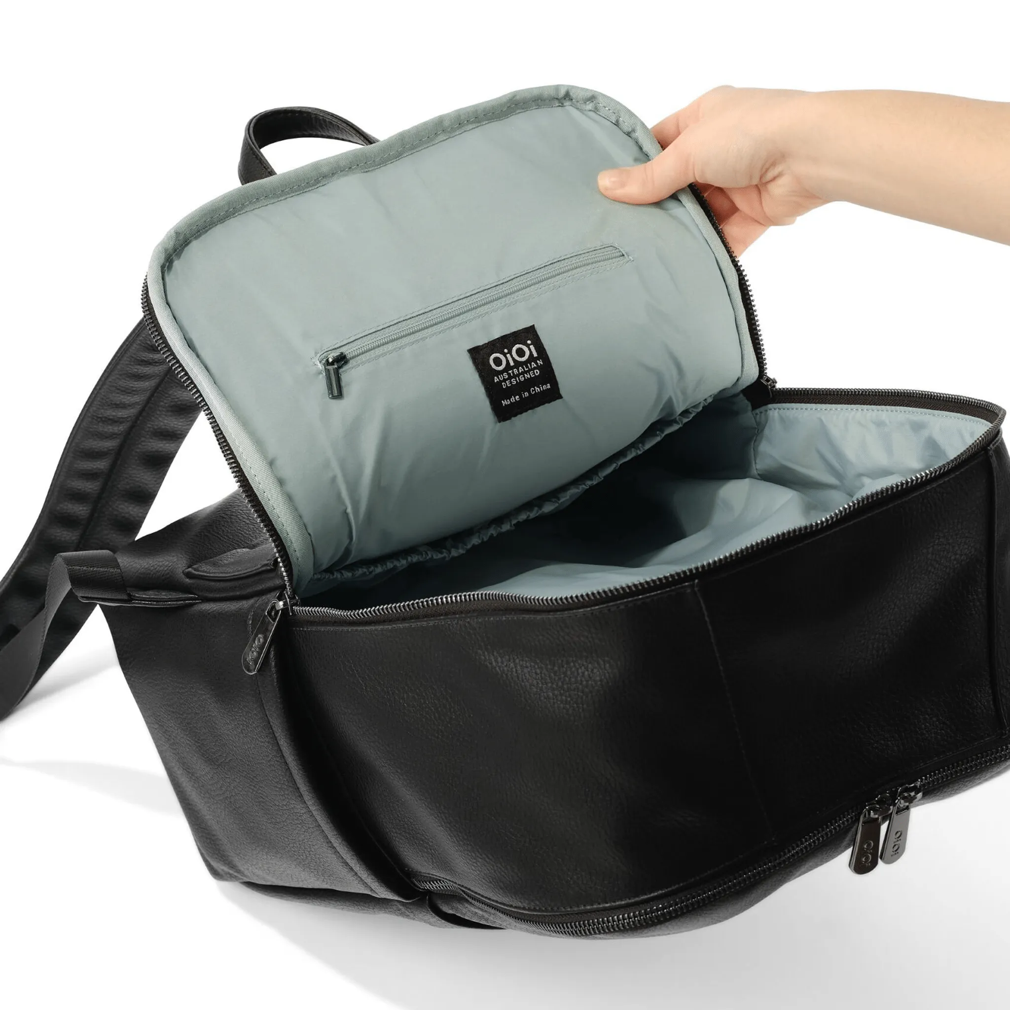 Multitasker Nappy Backpack - Black Vegan Leather