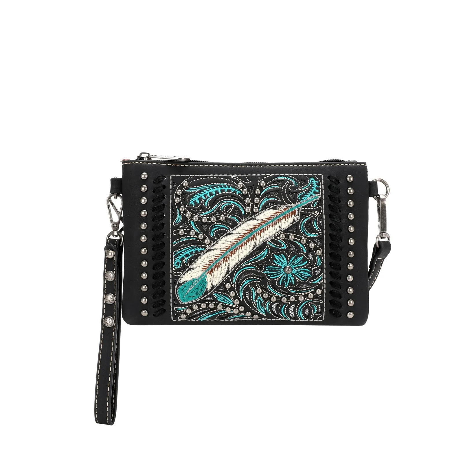 MW1133-181 Montana West Embroidered Collection Clutch/Crossbody