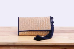 Nattira - Clutch Bag With Tassel (Navy)