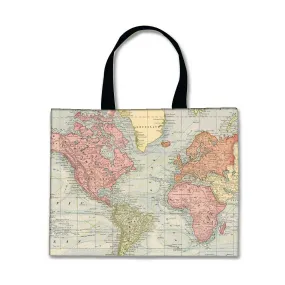 Nutcase Designer Tote Bag for Women Gym Beach Travel Shopping Fashion Bags with Zip Closure and Internal Pocket to keep cash/valuables - Vintage map