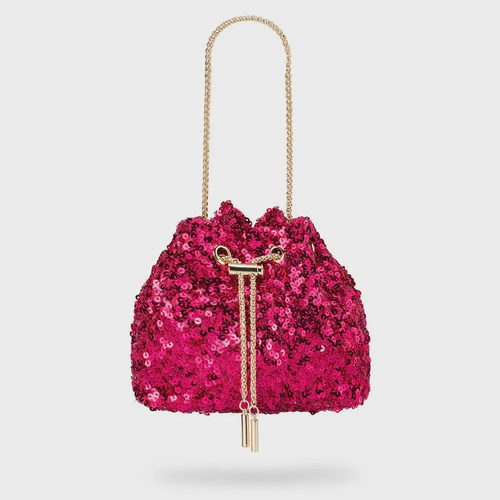 OB4818 ILANA SEQUIN DRAWSTRING BAG