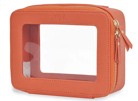 Orange NGIL Clear Faux Leather Toiletry Bag