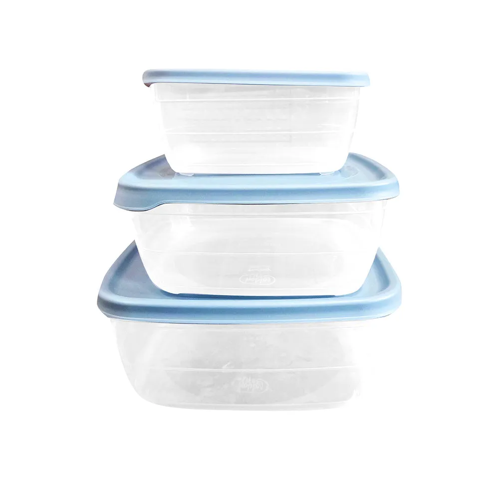 OSH Square Food Storage box 3-Piece Set 22x22x9cm