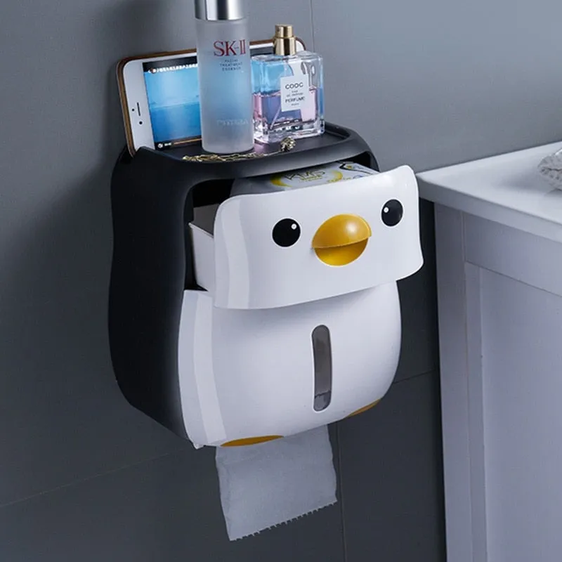 Penguin Bathroom Storage Box Toilet Paper Holder