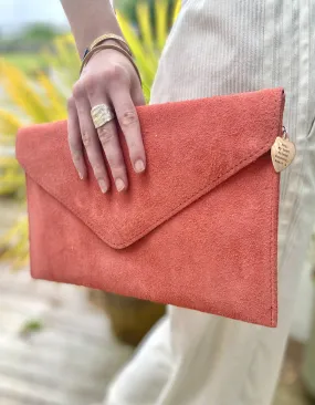 Personalised Suede Clutch Bag