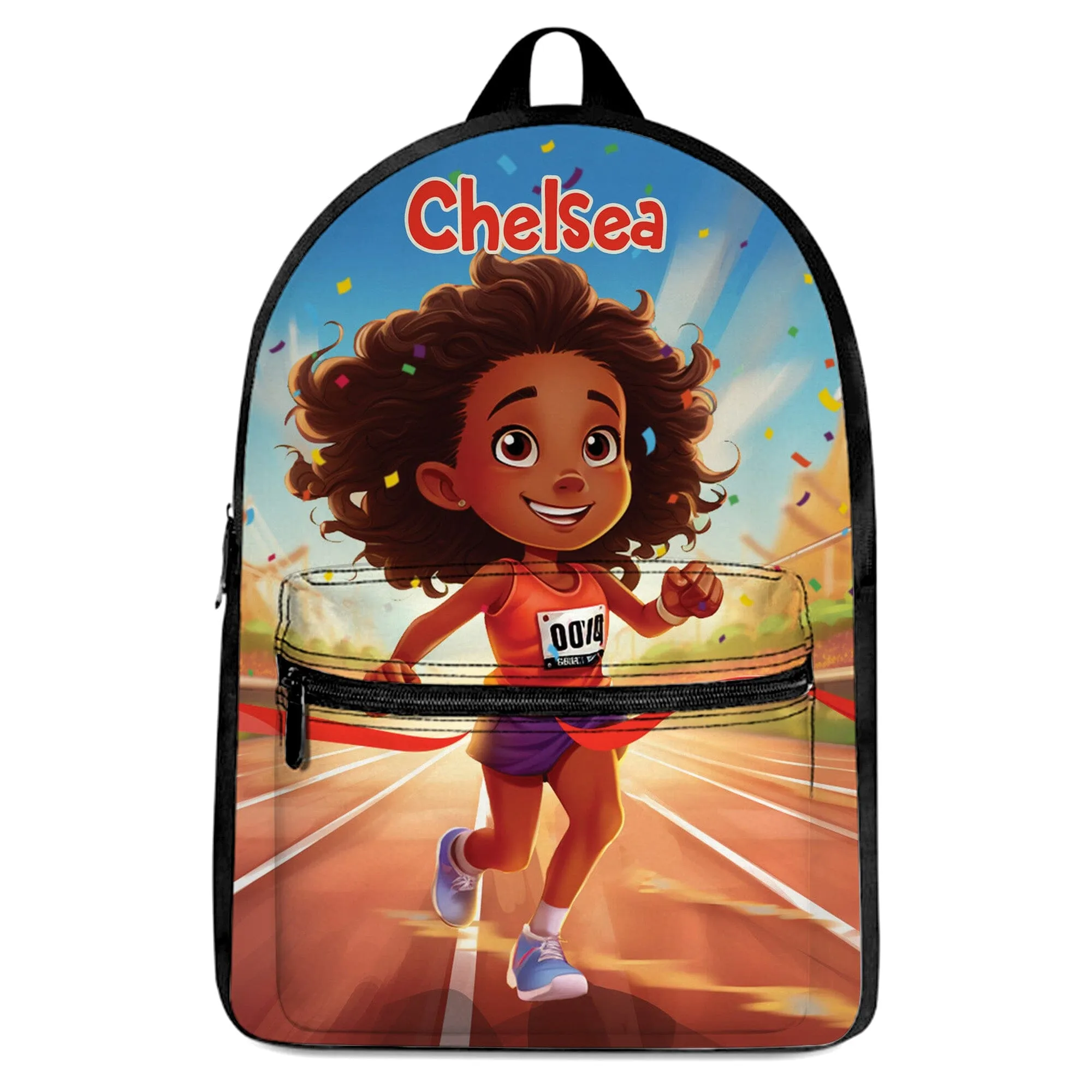 Personalized Little Afro Athlete Kid Backpack