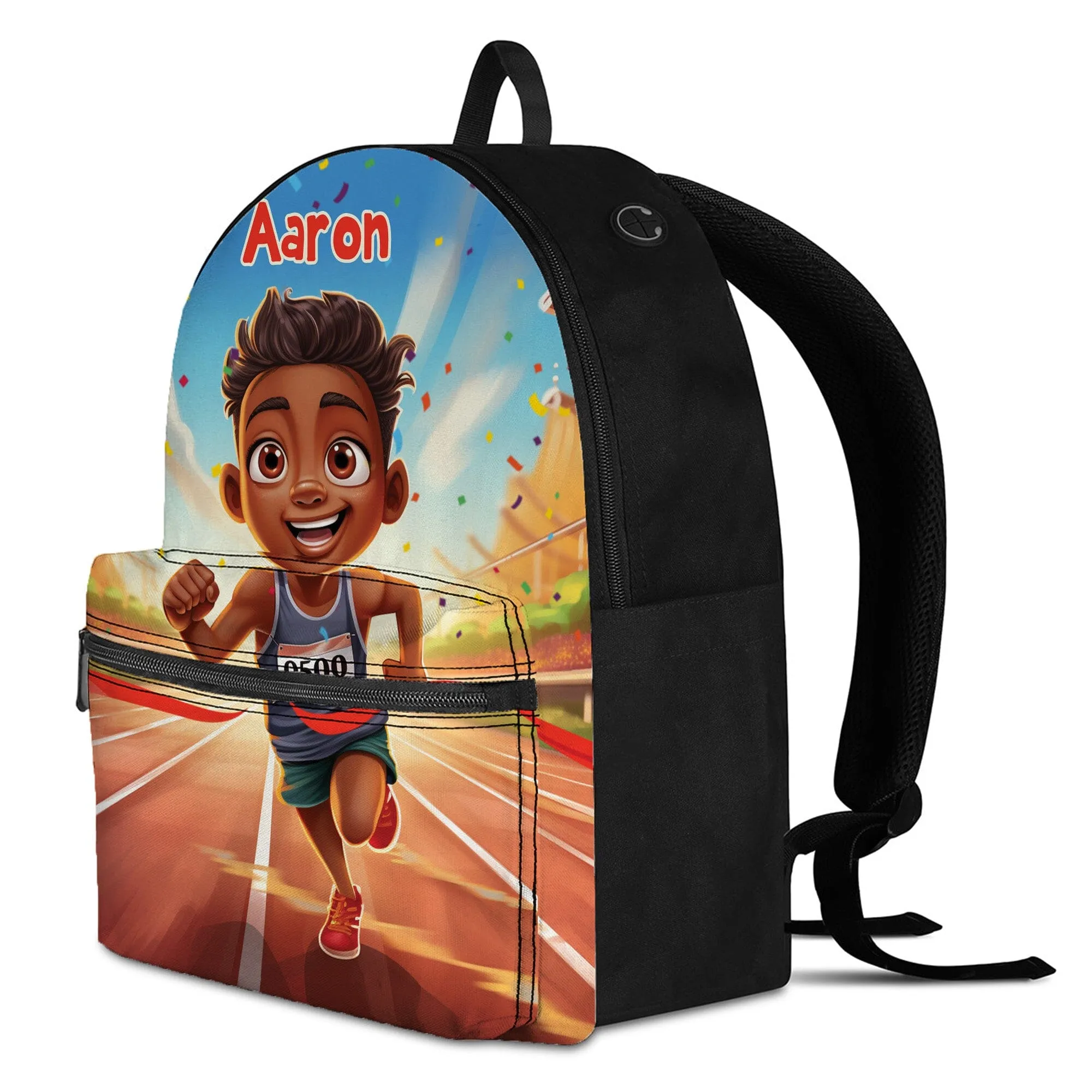 Personalized Little Afro Athlete Kid Backpack