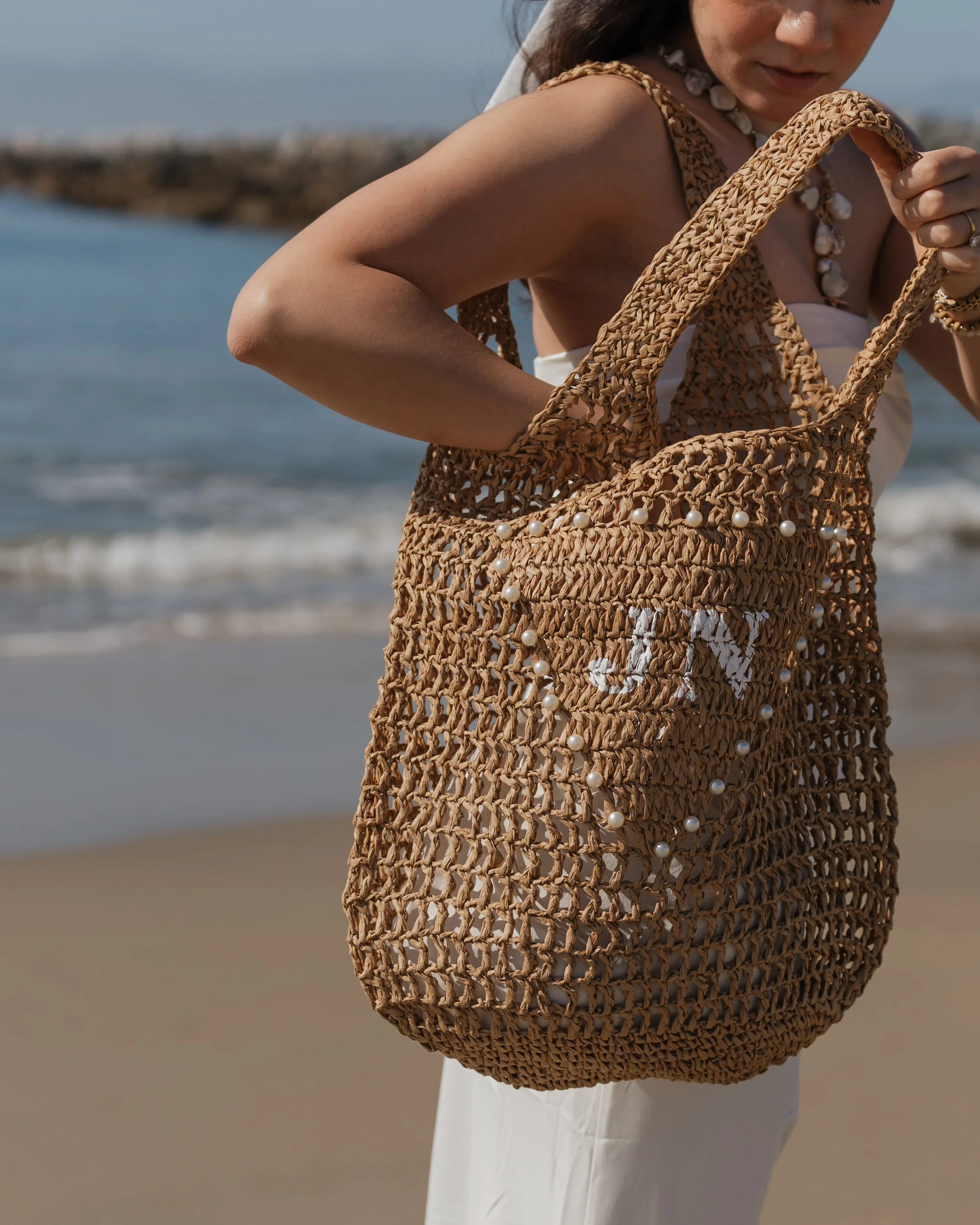 Personalized Raffia Bag