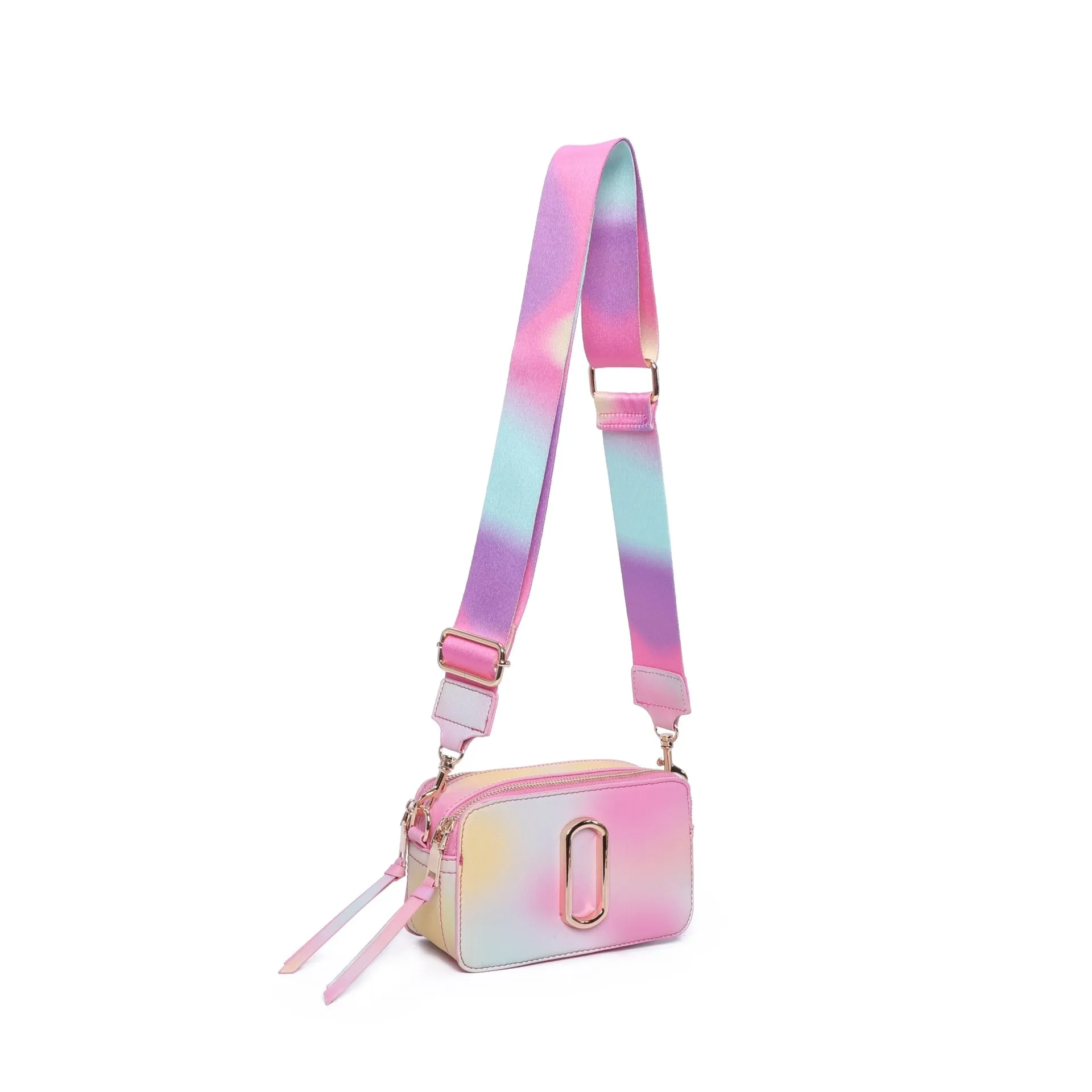 PINK MULTI GOLD LOGO CROSS BODY BAG