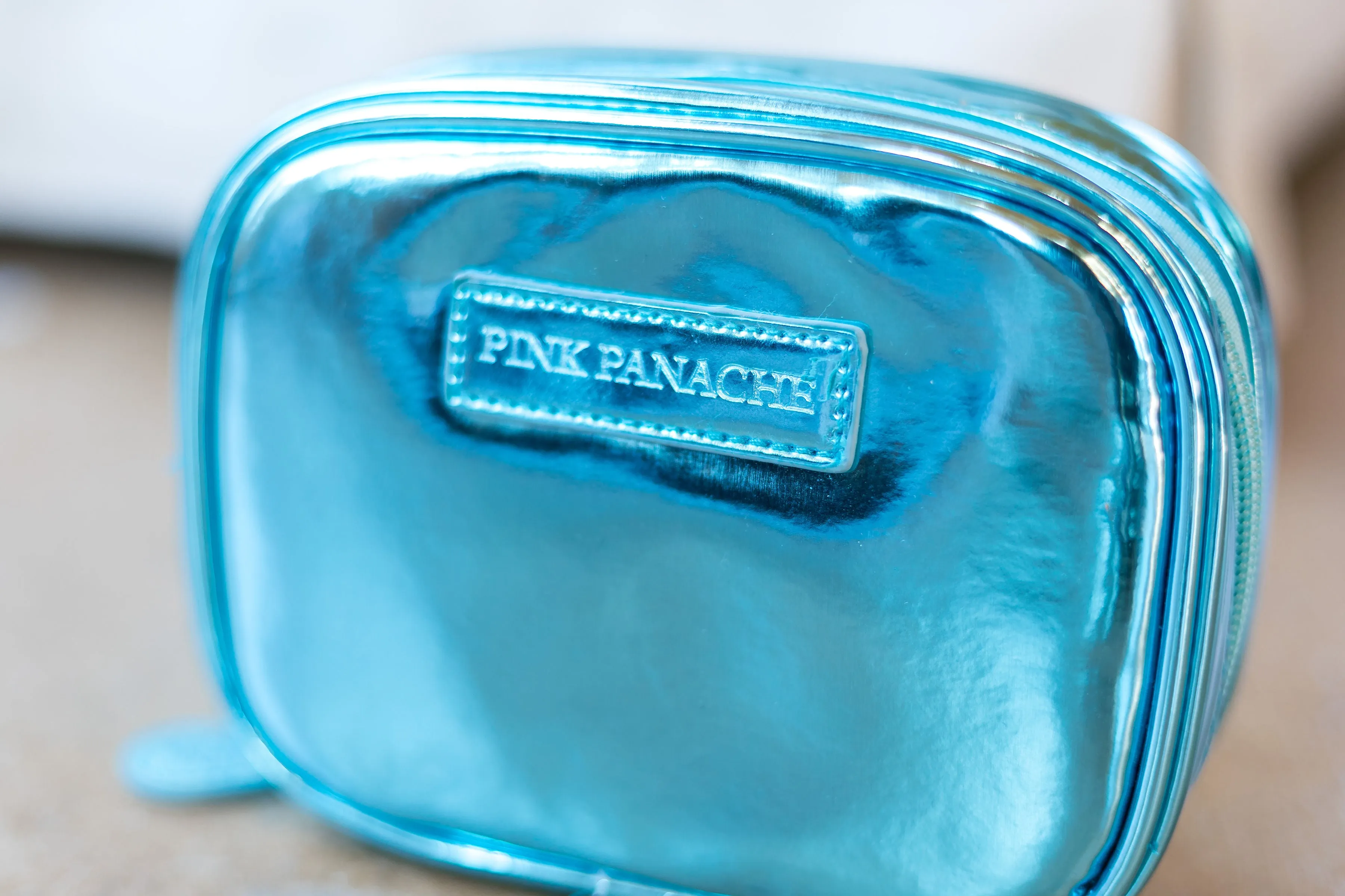 Pink Panache Jewelry Bag in Metallic Turquoise