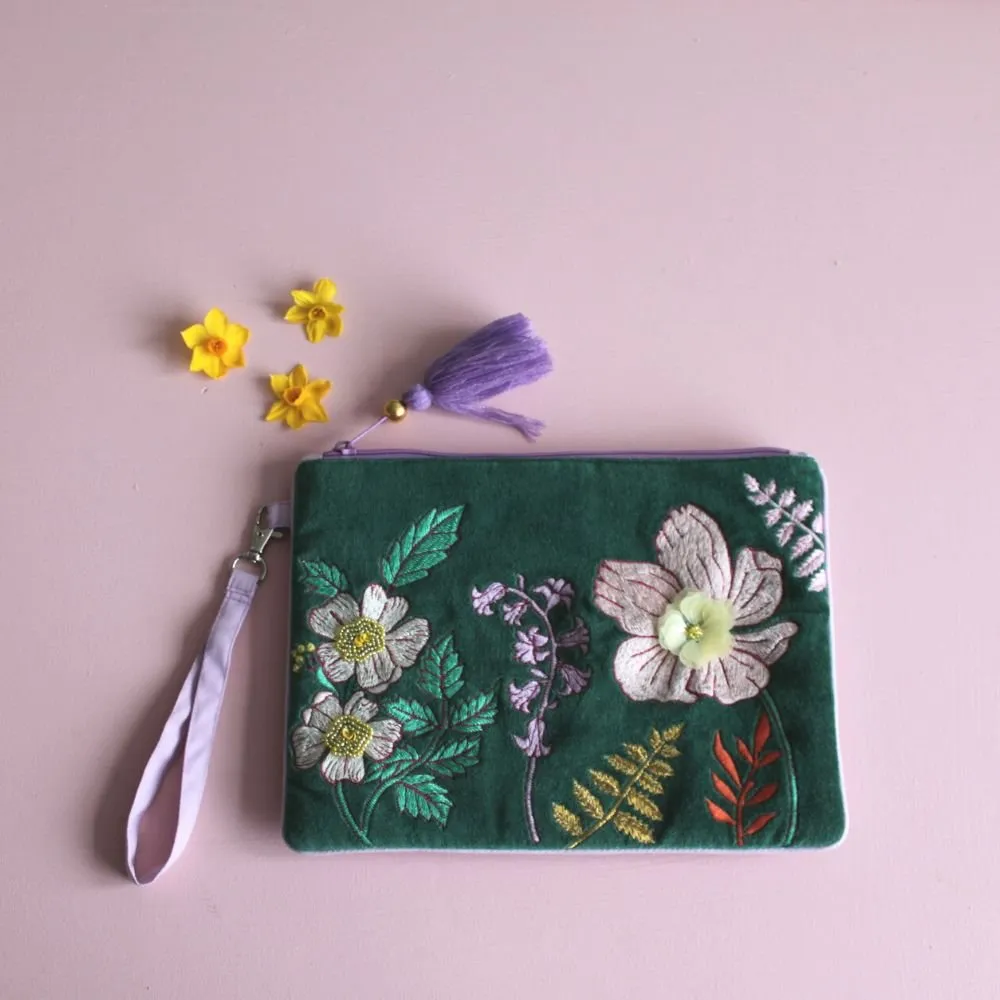 Posy Teal Clutch Bag