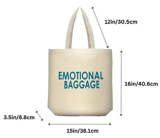 Premium Cotton Canvas Tote Bag- Emotional Baggage White