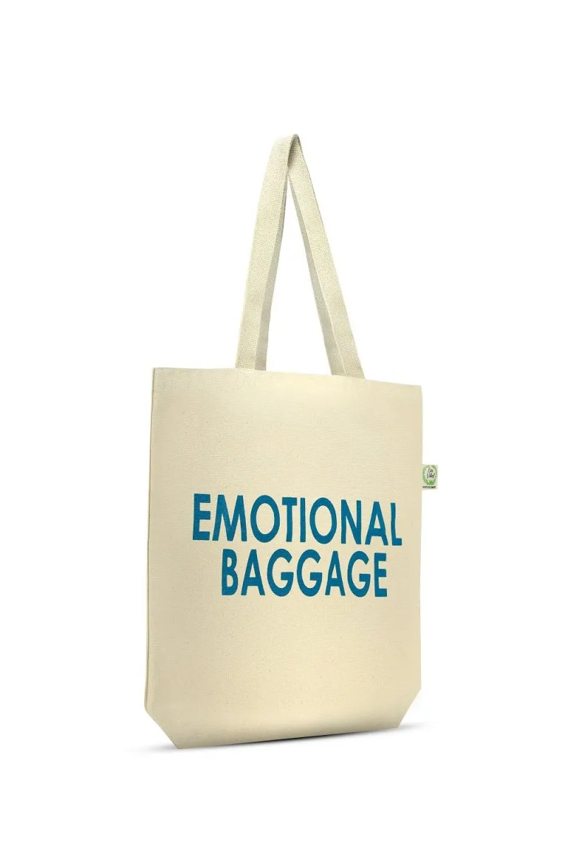 Premium Cotton Canvas Tote Bag- Emotional Baggage White