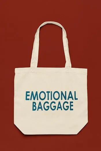 Premium Cotton Canvas Tote Bag- Emotional Baggage White