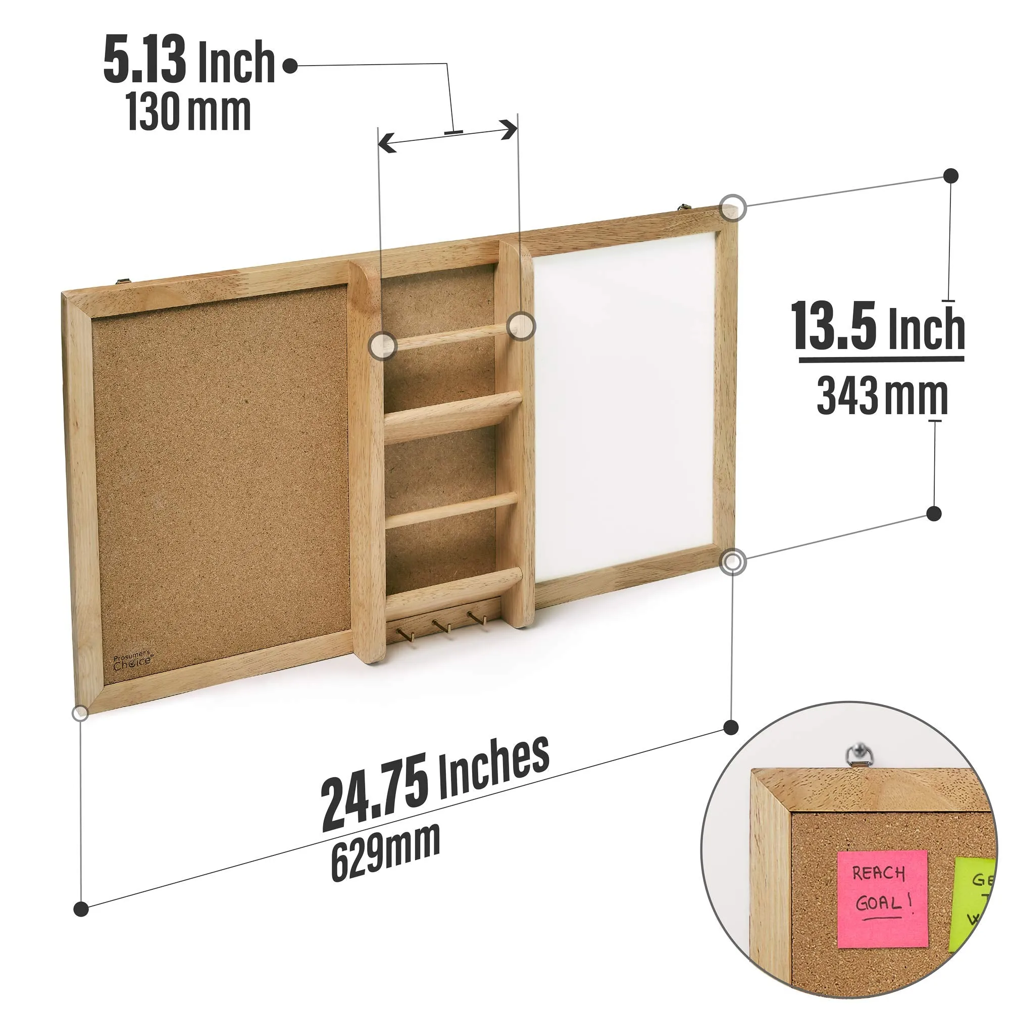 Prosumer's Choice Entryway Cork Bulletin Board and Mail Organizer with Key and Jewelry