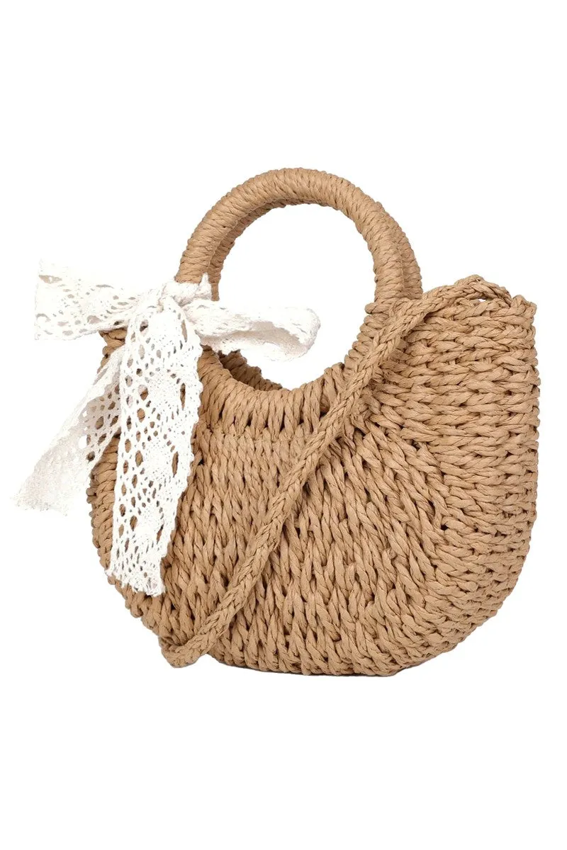 Rattan Crossbody Clutch Bag