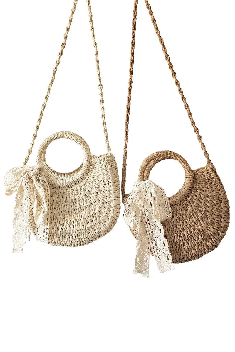 Rattan Crossbody Clutch Bag