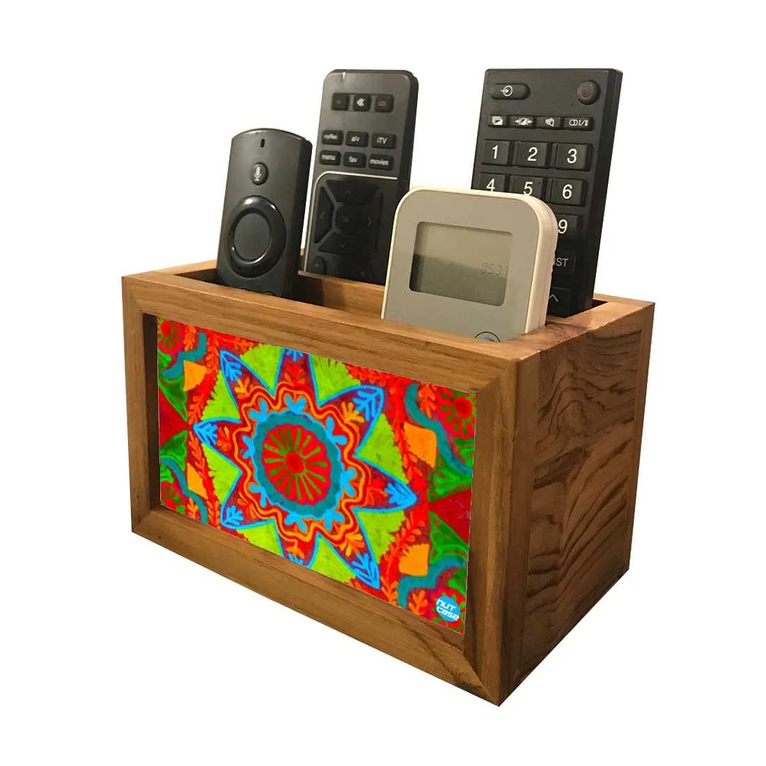 Remote Control Stand Holder Organizer For TV / AC Remotes -  Indian Fabric