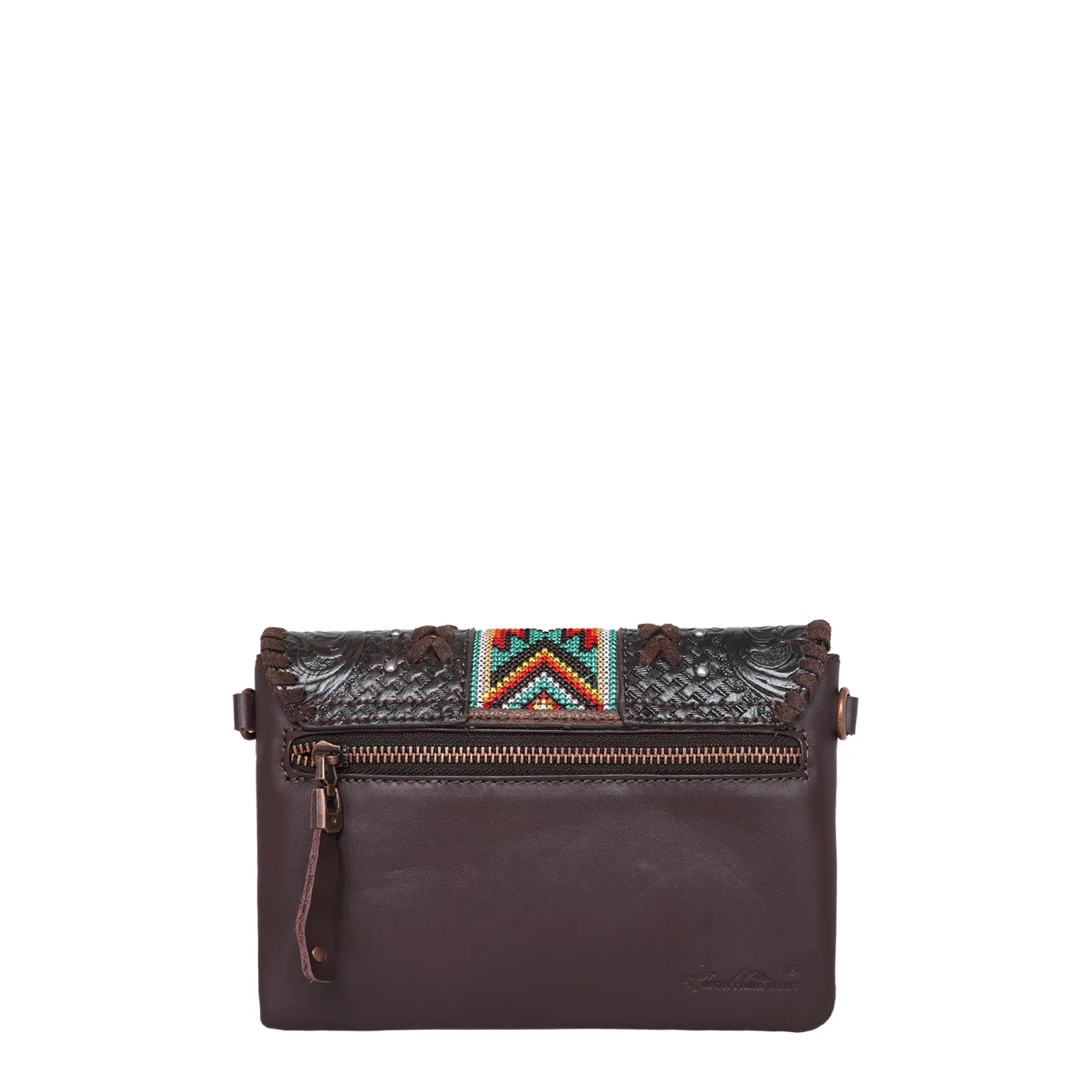 RLC-L153 Montana West Real Leather Tooled Collection Crossbody/Wristlet