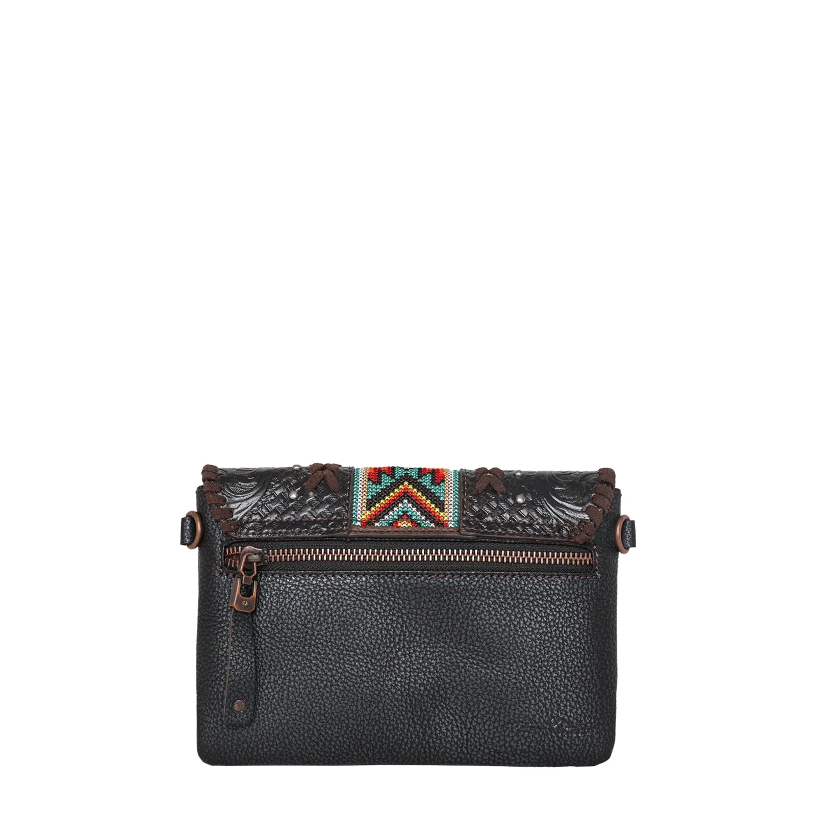 RLC-L153 Montana West Real Leather Tooled Collection Crossbody/Wristlet