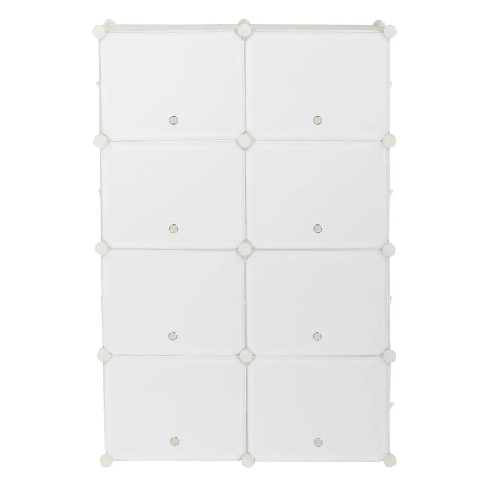 RONSHIN 2 Rows 7-tier 14 Grids Shoe Rack Organizer 40x30cm Cube Shoe Cabinet 72x32x122cm White