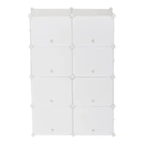 RONSHIN 2 Rows 7-tier 14 Grids Shoe Rack Organizer 40x30cm Cube Shoe Cabinet 72x32x122cm White