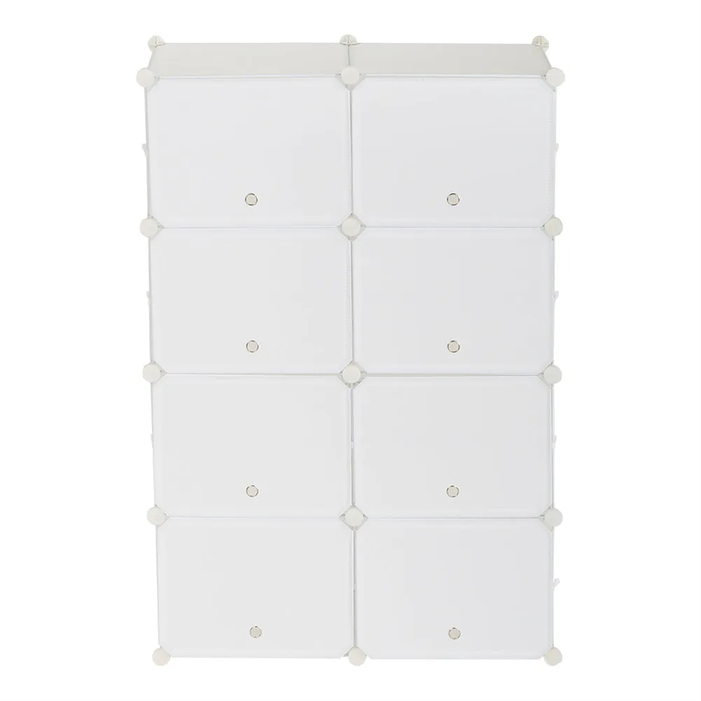 RONSHIN 2 Rows 7-tier 14 Grids Shoe Rack Organizer 40x30cm Cube Shoe Cabinet 72x32x122cm White