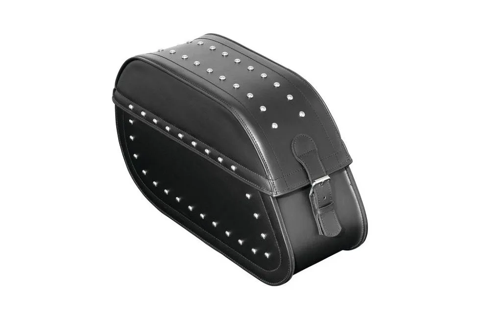 Saddlebag Set "Studded" Stylish Saddlebag made of imitation leather - Black - Highway Hawk H02-2661