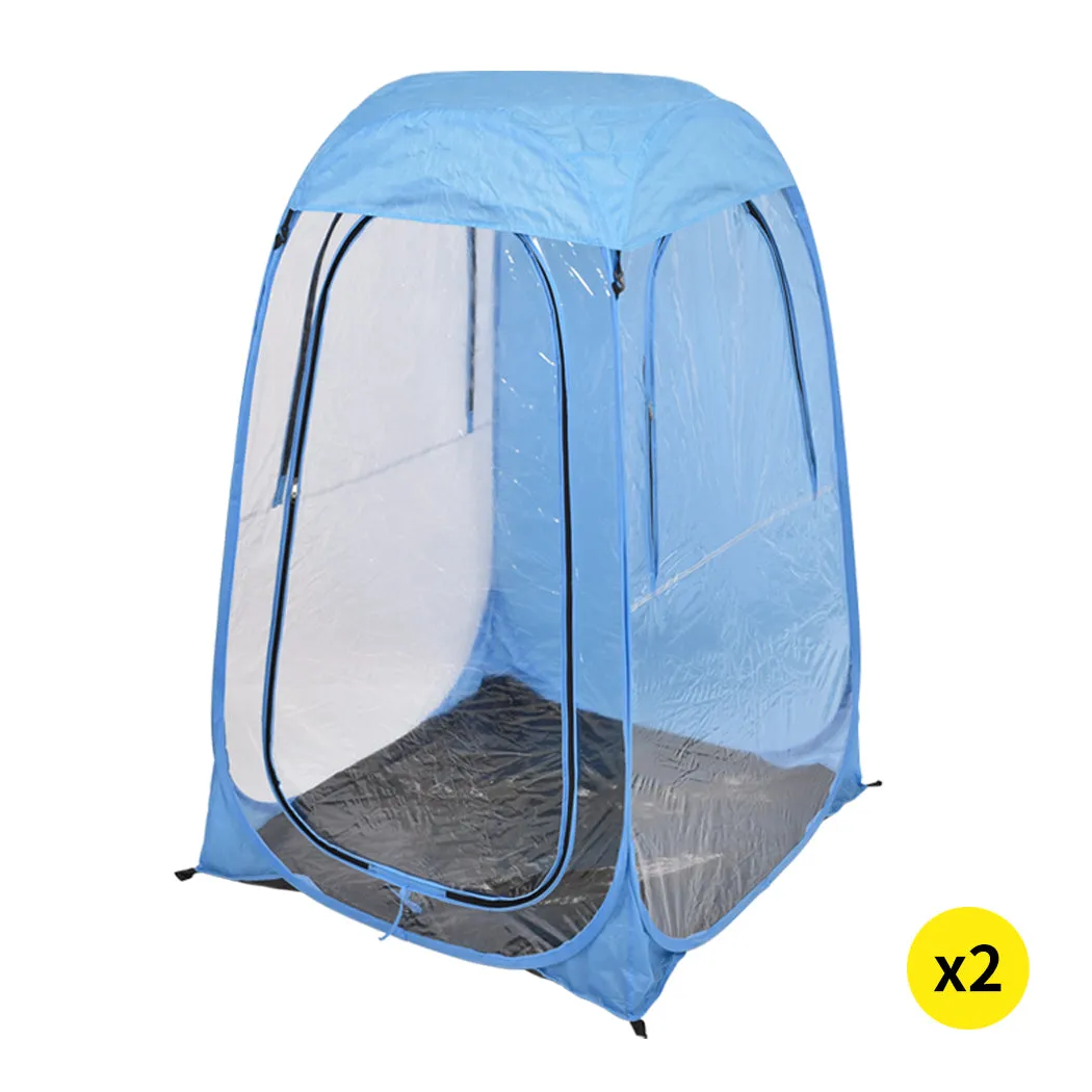 Set of 2 Mountview Pop Up Tent Camping Weather Tents Outdoor Portable Shelter Shade - Blue