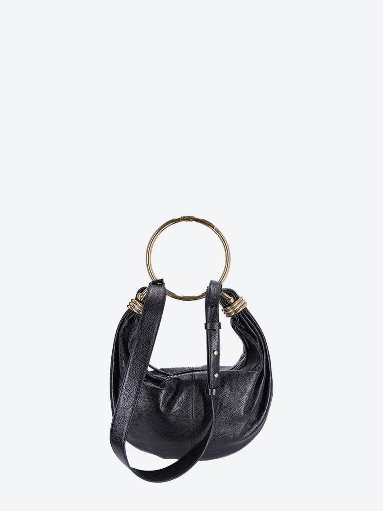 Shiny grained calfskin bracelet bag