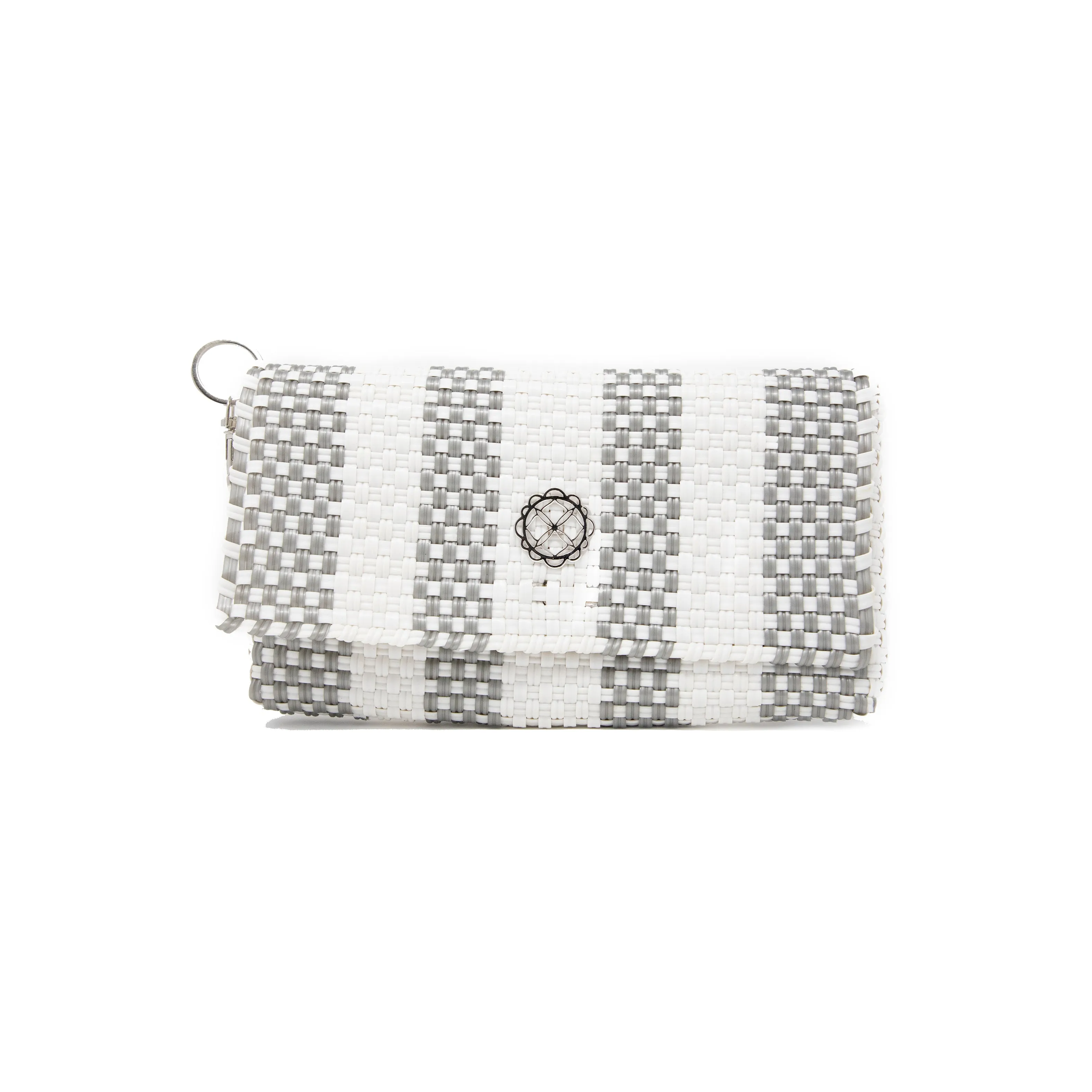 SILVER STRIPE CLUTCH