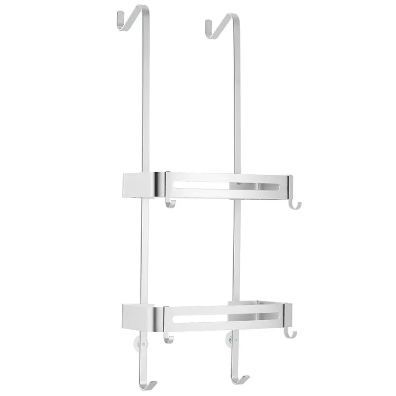 Sleek Shower Nail-Free Dual Layer Organizer Rack